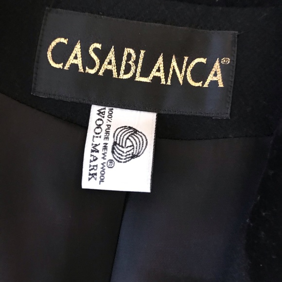 Vintage CASABLANCA Wool Gold Black Embroidered Printed Classic Women’s  Blazer - Picture 2 of 7